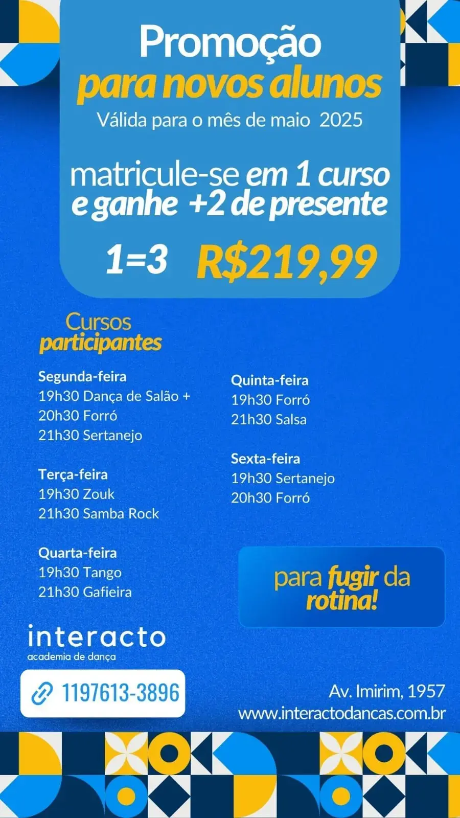 Aula de dança promoção