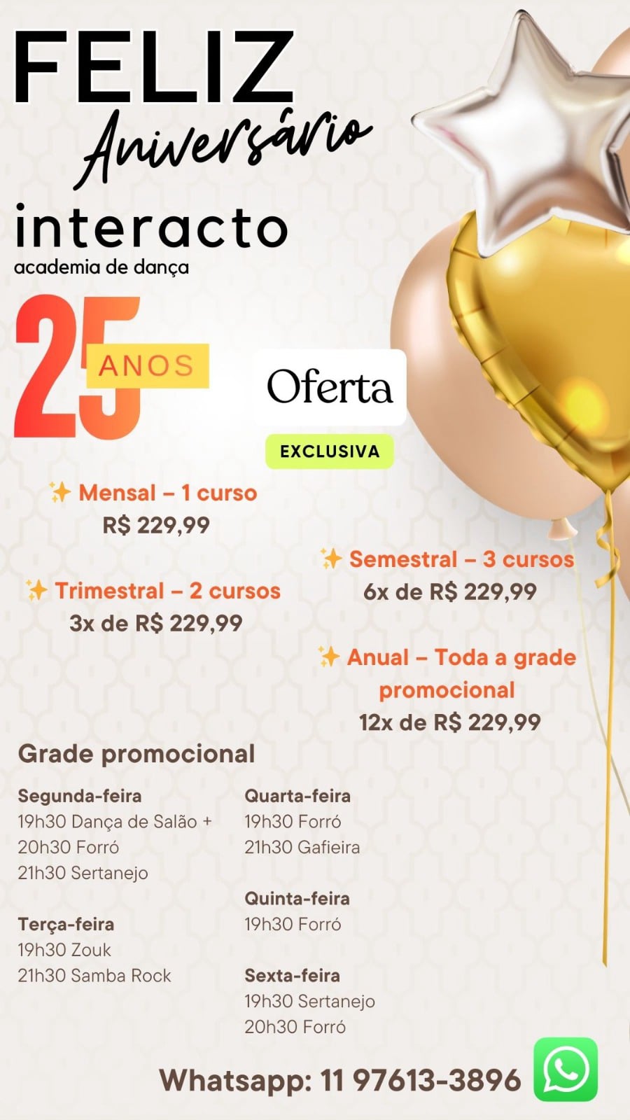 Aula de dança promoção